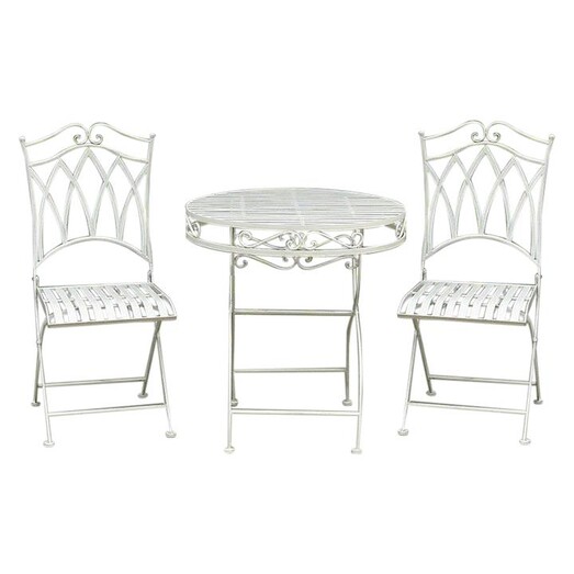 Picture of Albany 3-Piece Outdoor Bistro Dining Set in White by Channel Enterprises