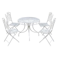 Picture of Albany 5-Piece Outdoor Dining Set in White by Channel Enterprises