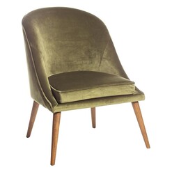 Picture of Alberta Velvet Armchair Green/Walnut Amalfi