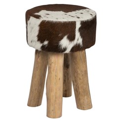 Picture of Alberto Cow Hide Stool Hair On Hide Brown/White Casa Uno