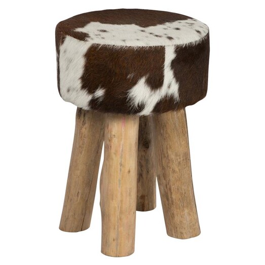 Picture of Alberto Cow Hide Stool Hair On Hide Brown/White Casa Uno