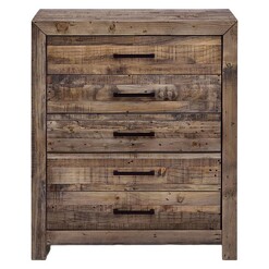 Picture of Albus Timber Chest of 5 Drawers Pine Natural Beaumont & Braddock