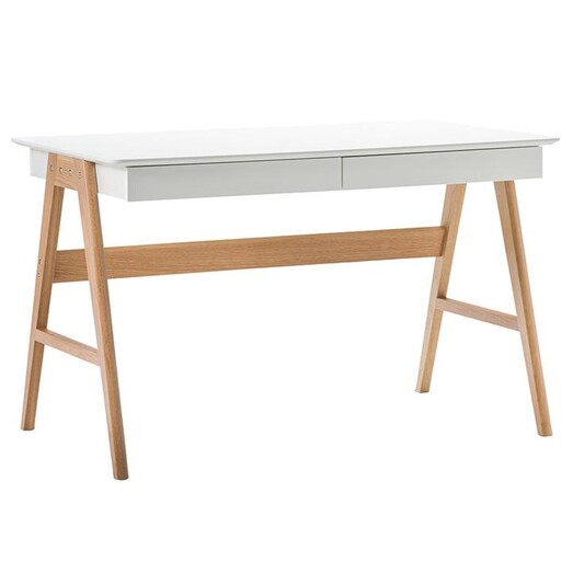 Picture of Aleksander Desk MDF White/Light Wood Eastern Warehouse