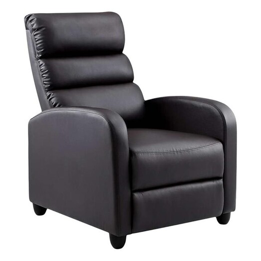 Picture of Alessandra Reclining Armchair Faux Leather Brown Resort Living