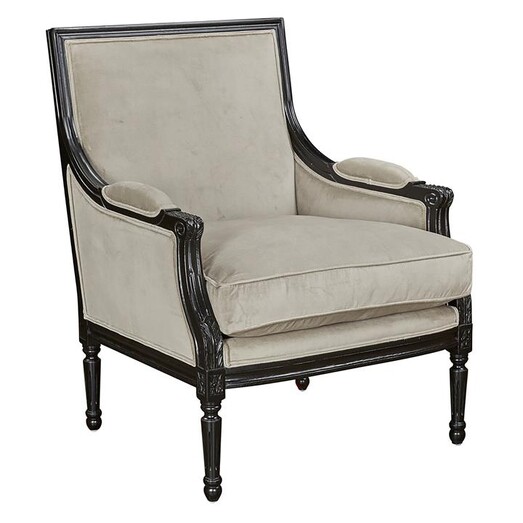 Picture of Alexander Armchair, Black/Grey Velvet Fabric Huntington Lane