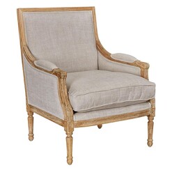 Picture of Alexander Armchair, Oak/French Linen Fabric Huntington Lane