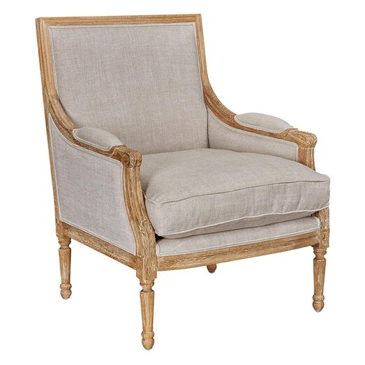 Picture of Alexander Armchair, Oak/French Linen Fabric Huntington Lane