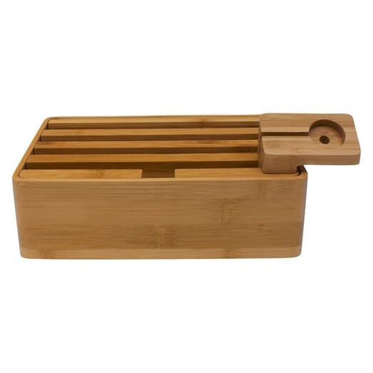 Picture of All Dock Classic 4-Piece Charging Station Set, Bamboo ALLDOCK