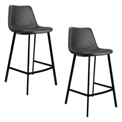 Picture of Allar Set of 2 Faux Suede Bar Stools Fabric Assorted Bay Road Designs