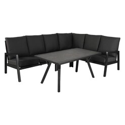 Picture of Allatea Outdoor Corner Lounge Dining Set in Charcoal by Dover Mason