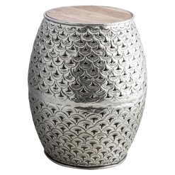 Picture of Alondra Scallop Side Table Metal Silver Casa Uno