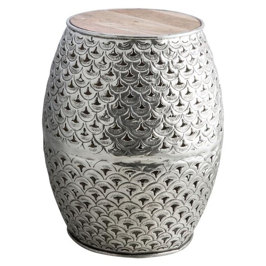 Picture of Alondra Scallop Side Table Metal Silver Casa Uno