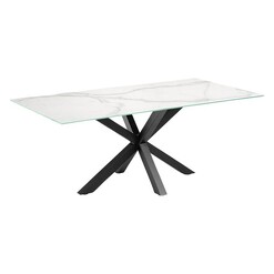 Picture of Alonzo Dining Table, Kalos Blanco/Black Metal Kalos White/Black Vida & Co.