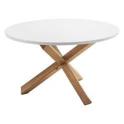 Picture of Alonzo Round Dining Table, White/Natural MDF Vida & Co.