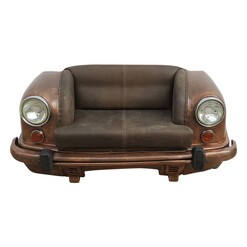 Picture of Ambassador Car 2 Seater Sofa Leather Antique Copper/Brown Phil Bee Interiors