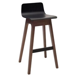 Picture of Amberly Black Bar Stool MDF Black/Walnut Iniko