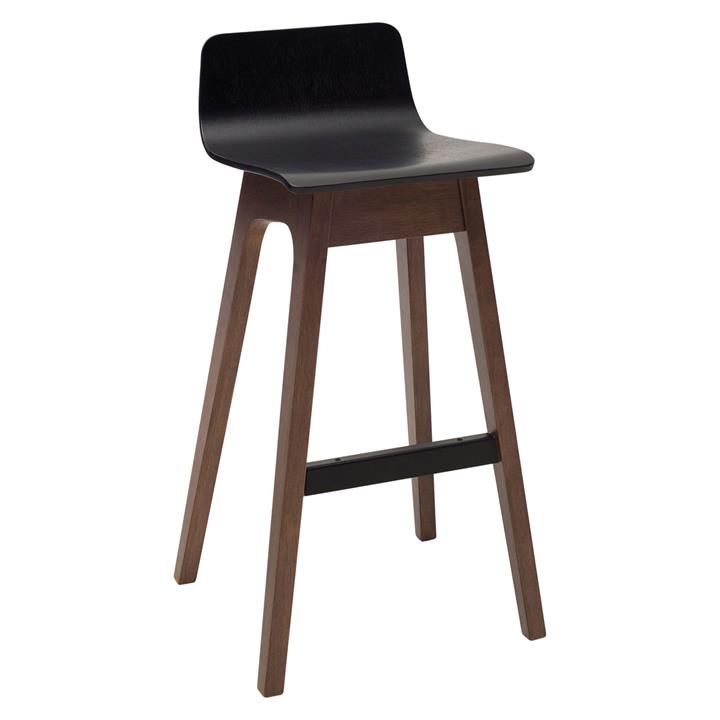 Picture of Amberly Black Bar Stool MDF Black/Walnut Iniko