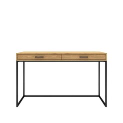 Picture of Amsterdam 2-Drawers Home Study Writing Office Desk 120cm - Black Metal Frame - Oak