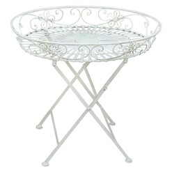 Picture of Amy Outdoor Tray Table Metal White Channel Enterprises