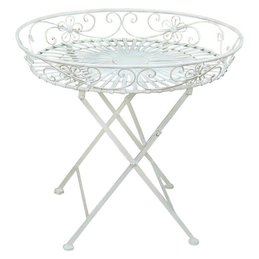 Picture of Amy Outdoor Tray Table Metal White Channel Enterprises