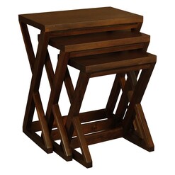 Picture of Anam Set of 3 Z Style Nesting Tables in Mahogany by Kayu Estate