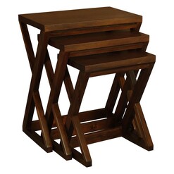 Picture of Anam Set of 3 Z Style Nesting Tables Mahogany Assorted Kayu Estate