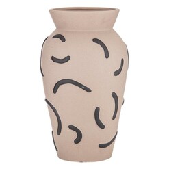 Picture of Andaman Wide Mouth Glazed Vessel in Black by Amalfi