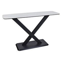 Picture of Andor Ceramic & Glass Console Table White Moonstone Bay Road Designs