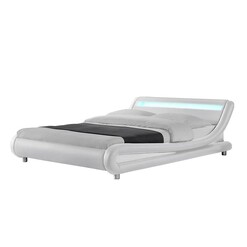 Picture of Andre Queen PU Leather Bed Frame With LED Light - White