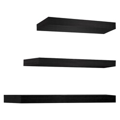 Picture of Andrew Black Floating Shelf (Set of 3) Wood Resort Living