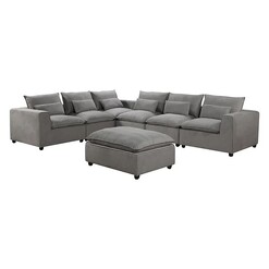 Picture of Angelique Upholstered 5 Seater Corner Sofa in Grey by Rothbury Home