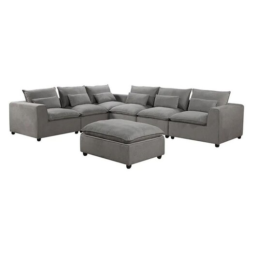 Picture of Angelique Upholstered 5 Seater Corner Sofa in Grey by Rothbury Home