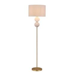 Picture of Angie Modern Fabric Shade Orbs Design Metal Floor Lamp Light Brass