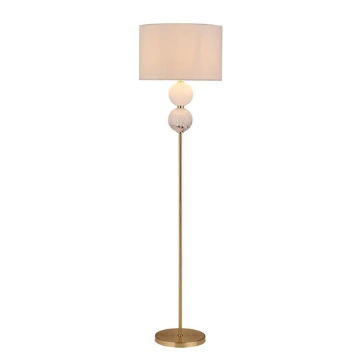 Picture of Angie Modern Fabric Shade Orbs Design Metal Floor Lamp Light Brass