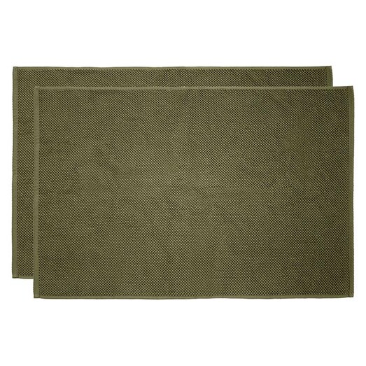Picture of Angove Set of 2 Bath Mats in Olive by Bambury