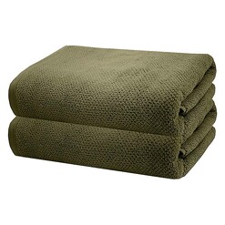 Picture of Angove Set of 2 Bath Sheets in Olive by Bambury