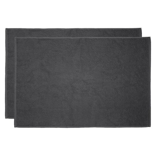 Picture of Angove Set of 2 Turkish Cotton Bath Mats in Charcoal by Bambury
