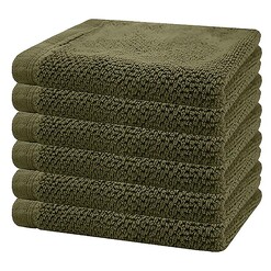 Picture of Angove Set of 6 Face Washers in Olive by Bambury