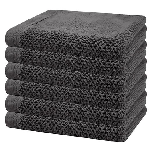 Picture of Angove Set of 6 Turkish Cotton Face Washers in Charcoal by Bambury