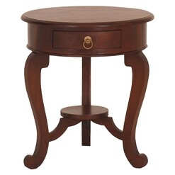 Picture of Annalise Timber Round Side Table, Mahogany Kayu Estate