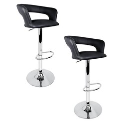 Picture of Annapolis Bar Stool, Black (Set of 2) Faux Leather Resort Living