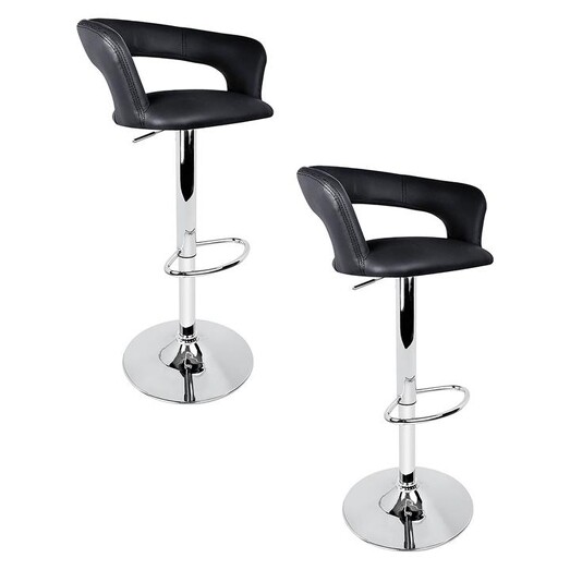 Picture of Annapolis Bar Stool, Black (Set of 2) Faux Leather Resort Living