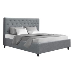 Picture of Anselmo Upholstered Bed Linen Grey Resort Living