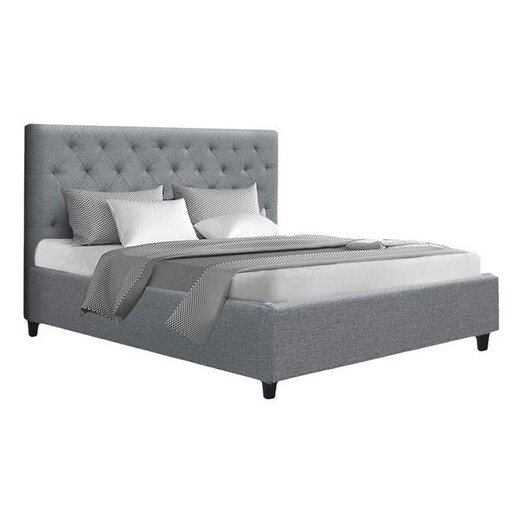 Picture of Anselmo Upholstered Bed Linen Grey Resort Living Picture of Anselmo Upholstered Bed Linen Grey Resort Living