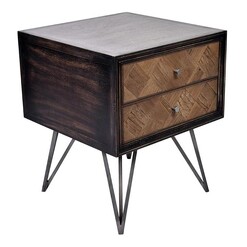 Picture of Antica Side Table Oak Distressed Black/Oak Alliance Furniture