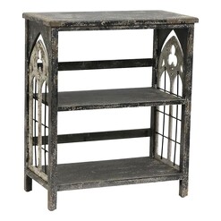 Picture of Antique-Look Gothic Shelf Unit MDF Antique Grey Artisan Homewares