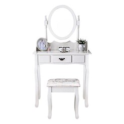 Picture of Antoine Dressing Table & Stool MDF White Levede