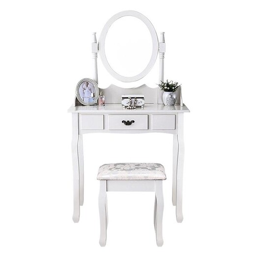 Picture of Antoine Dressing Table & Stool MDF White Levede