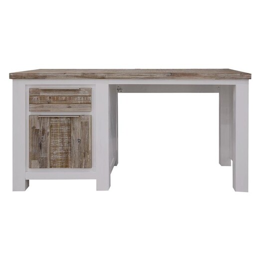 Picture of Antoinne Timber Office Desk in White/Brown by Dover Mason