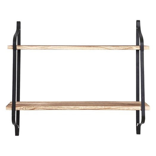 Picture of Antoun 2-Tier Floating Shelves Wood Black Levede Picture of Antoun 2-Tier Floating Shelves Wood Black Levede